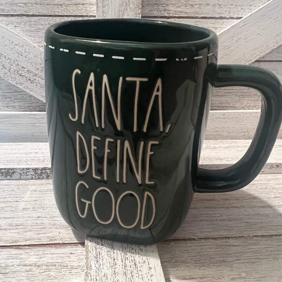 Rae Dunn Forest Green Ceramic Mug with Holiday Message - Picture 1 of 2